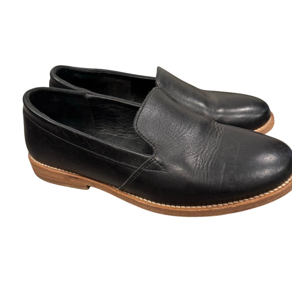 Patina Portland leather black rounded toe Loafers